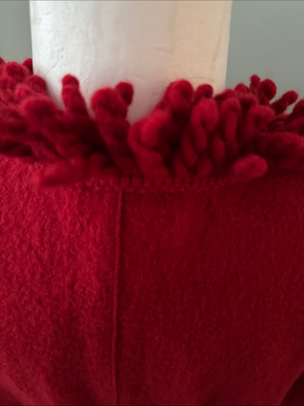 Talbots Red Ruffle-Trim Wool Cardigan - Picture 8 of 15